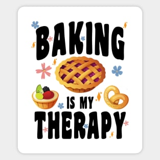 BAKING IS MY THERAPY CUTE TOP GIRLS WOMEN FUN TRENDY FASHION Magnet